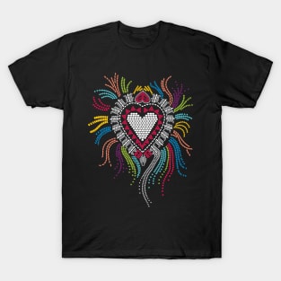 Corazón Estilo Huichol Mex Art T-Shirt